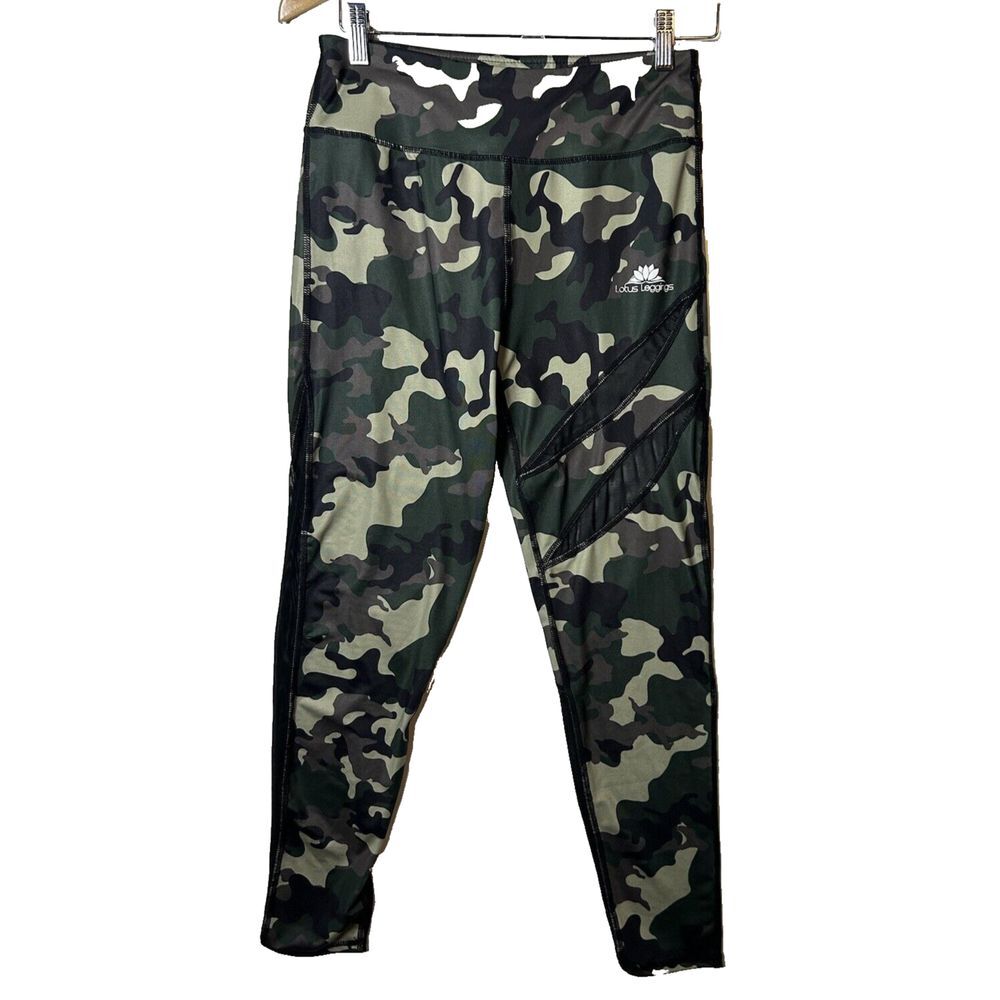 Lotus Leggings Camo Active Athletic Gym Womens Side&Back Mesh Extra Large XL-